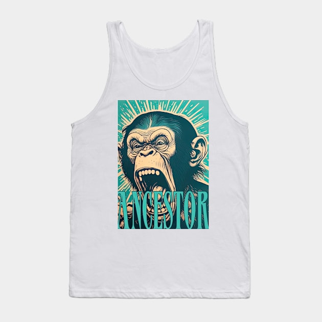 Chimpanzee Ancestor, lowbrow style Tank Top by obstinator